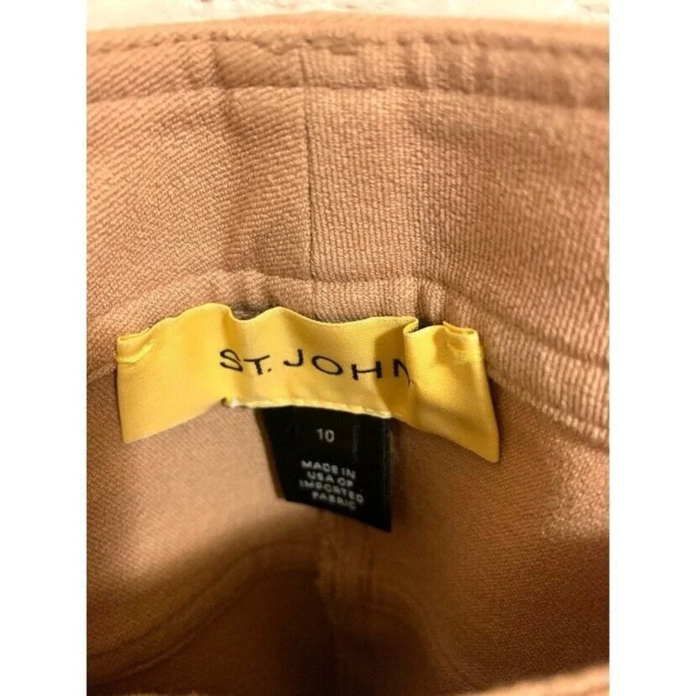 St John Tan Straight Leg Casual High Rise Pants